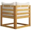 4 Piece Garden Lounge Set with Cream Cushions Solid Acacia Wood