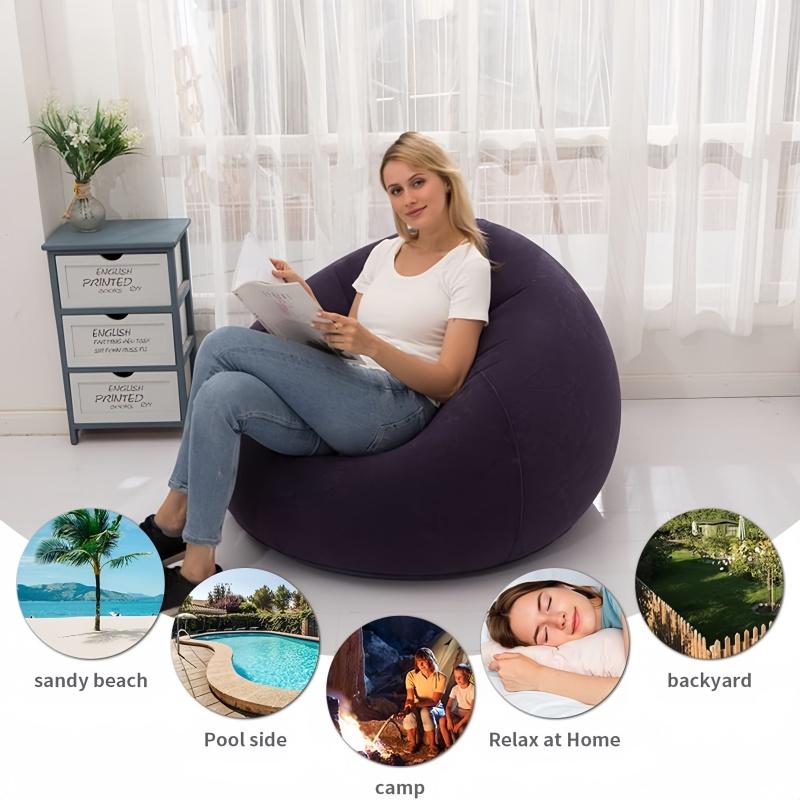 Lazy Inflatable Sofa Chair Living Room Folding Tatami Single Lounger Sofa Home Decoration Bean Bag Chair Outdoor Casual Sofa Bed
