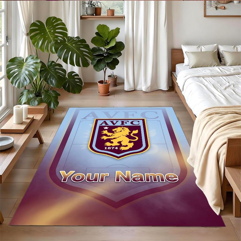 Crystal Velvet Rug Custom Name Text, Soft Non Slip Floor Mat Home DecorAston Villa