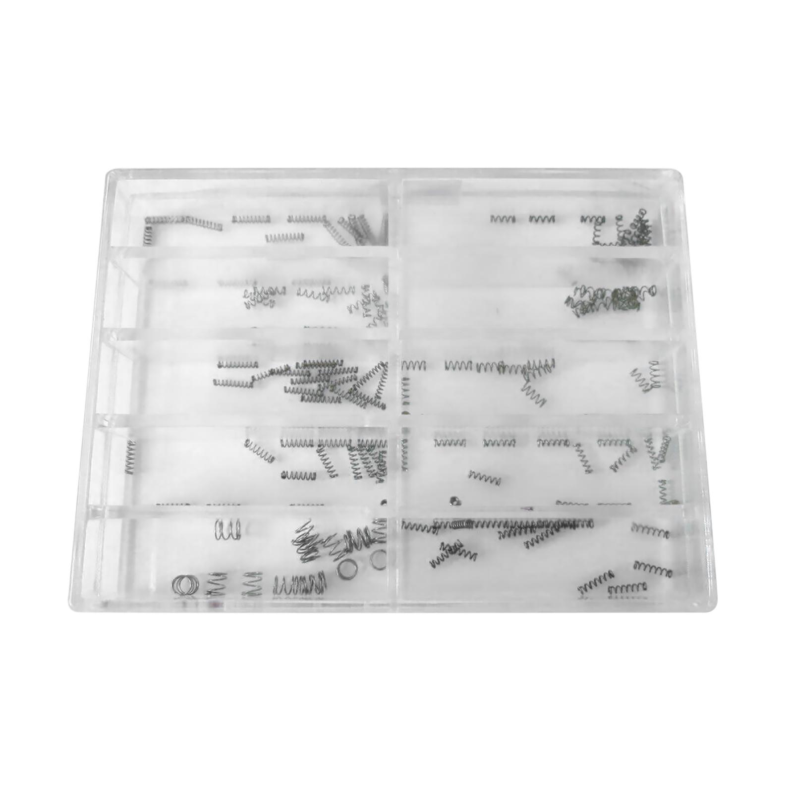 

100 шт./коробка Металлическая пружина часов Заводная головка Пружина толкателя Деталь Аксессуары для часов Инструменты для ремонта 10 различных размеров United States