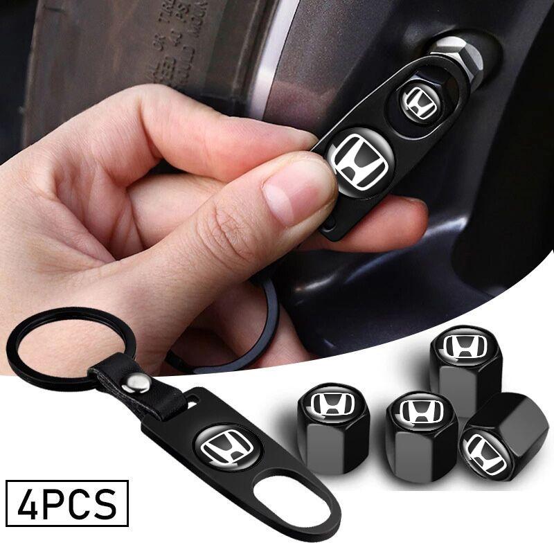 4pcs Car Metal Wheel Tire Valve Caps Stem Cover For Honda Civic Fit Accord City Vezel CRV S660 Odyssey HRV Insight Pilot Type-R