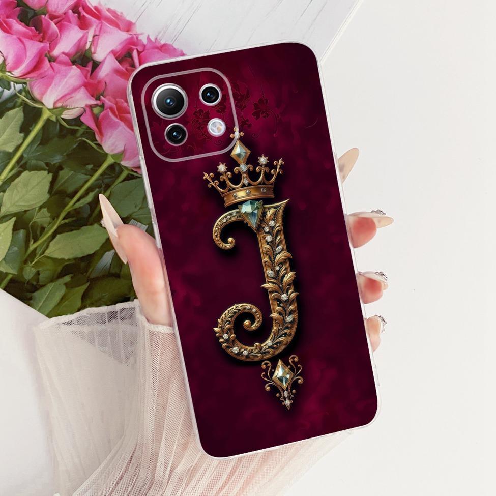 Clear For Xiaomi Mi 11 Lite Cover For Xiaomi Mi 11 Lite 5G Case Luxury Letters Crown 2D Painted Casing For Xiaomi 11 Lite 5G NE