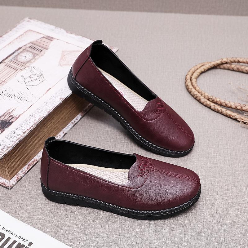 Middle-aged and Elderly ****** and Autumn Single Shoes Round Head Old ******* Cloth Shoes Flat Heel S**t Sole Low-top S**t Sole Casual Women's S