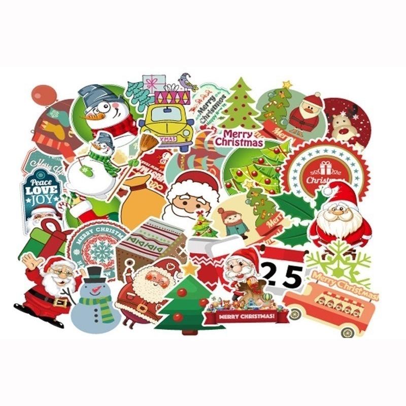 Santa Claus Christmas Graffiti Stickers Christmas Decorations Sticker Toy 100pcs/pack