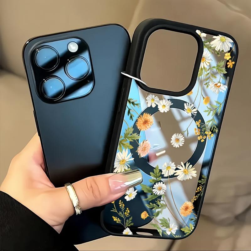Fresh Small Floral For Magsafe Wireless Charging Phone Case for iPhone 17 16 15 14 13 12 11 Pro Max Plus Air 16E Magnetic Cover