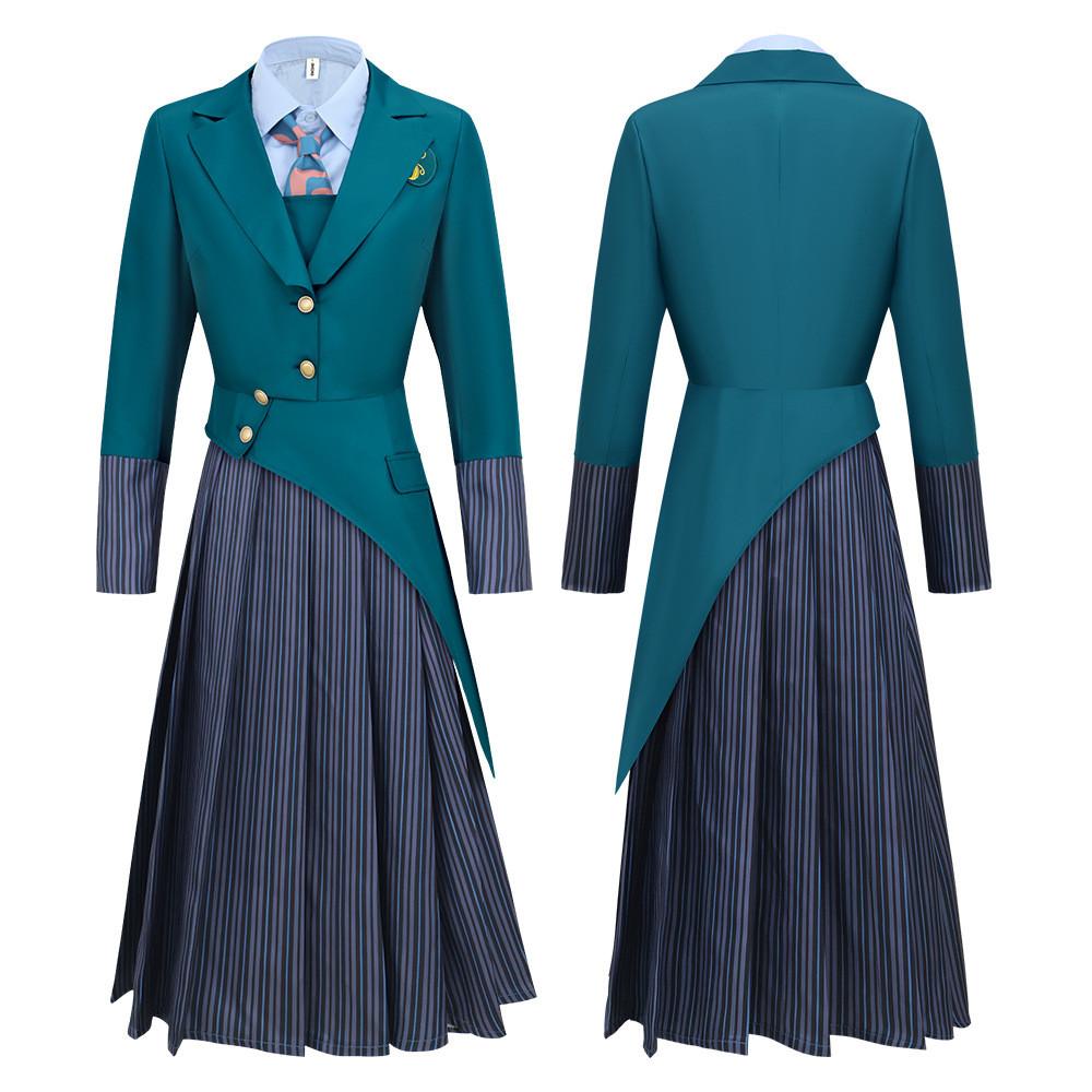 Wicked School Uniform Costume Set For Girls With Polyester Fabric For Halloween And Cosplay