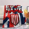 Custom Name,Atlético Madrid Printed Flannel Blanket, soft throw for bedroom sofa, washable, Christmas present, great gift.