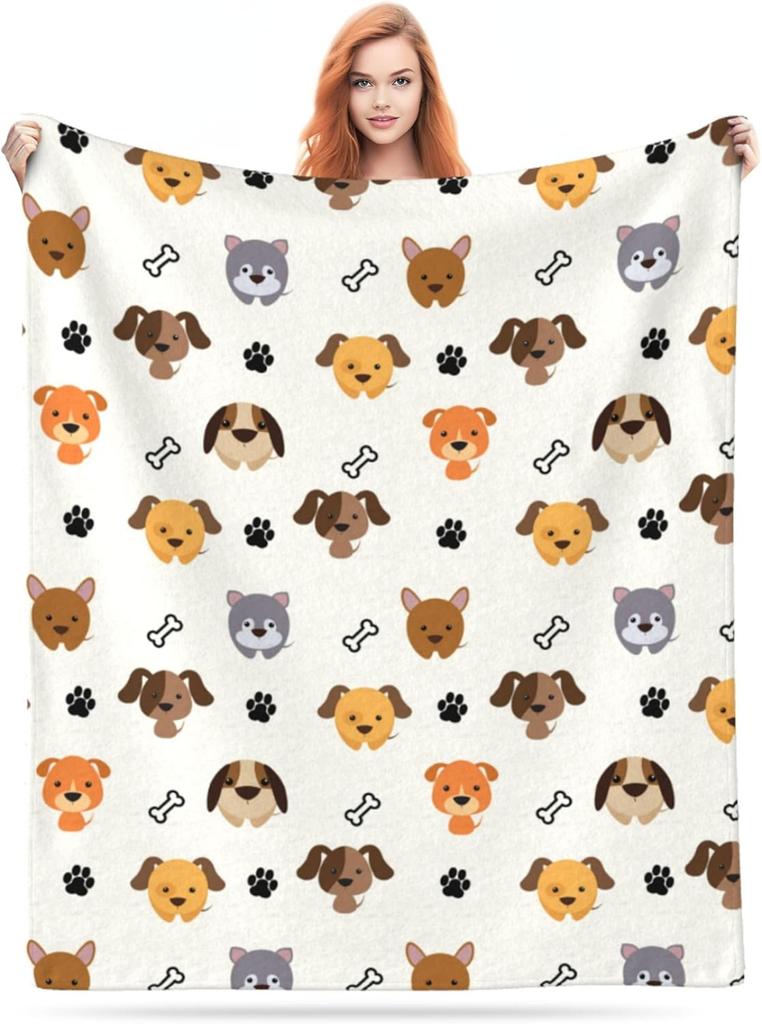 Cat Blanket Super Soft Flannel Throw Blanket Dog Gifts for Animal Lovers Cozy Lightweight Blankets for Women Kids Adults