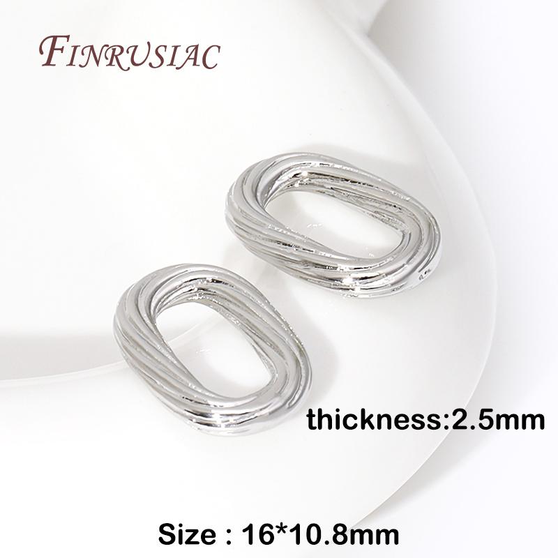 18K Gold Plated Brass Oval Twist Closed Ring Connectors High Quality DIY Jewelry Making Supplies Necklace Earrings Accessories
