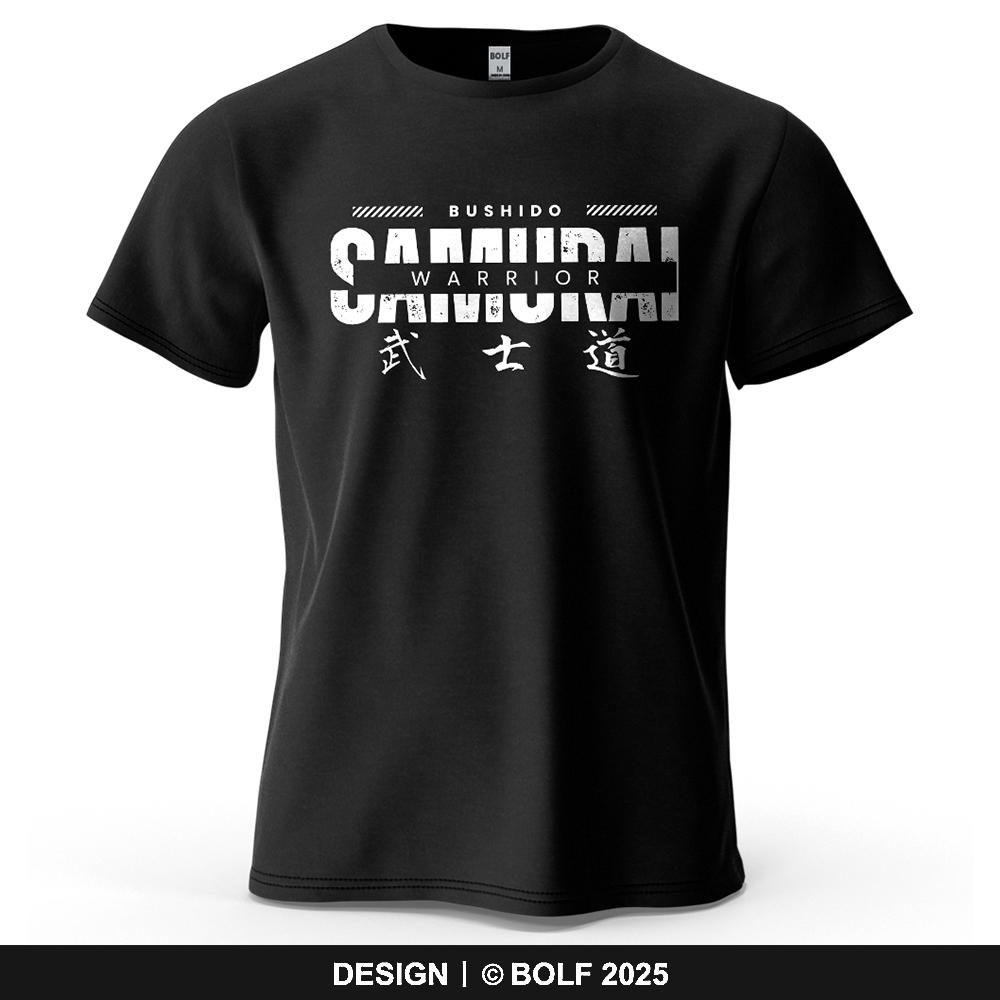 Samurai Spirit Printed Men's T-Shirt Oversized Martial Arts Culture Graphic Tees for Women Tops Tees Streetwear