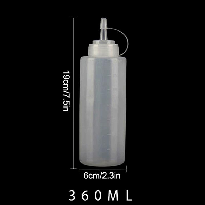 Quetschflaschen mit Deckel Mehrere Größen Ketchup Saucen Olivenölflasche mit Skala Küchenzubehör