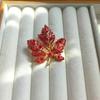 Elegant Red Maple Leaf Brooch for Women: Luxurious, Versatile Autumn/Winter Suit Accessory