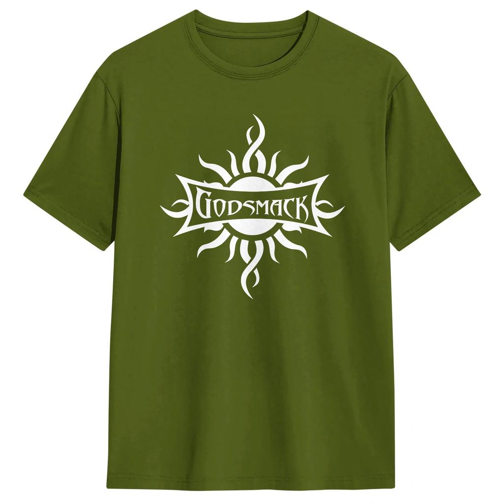 Godsmack Logo Band Trička pro Unisex Čistá Bavlna Skvělé Tričko Kulatý Výstřih Krátký Rukáv Oblečení Grafický Potisk