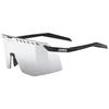 Sports Sunglasses UV400 Mirror Lens Pace Stage Black Matte [Uvex] Anti-fog Cycling/Running/Outdoor (Silver)