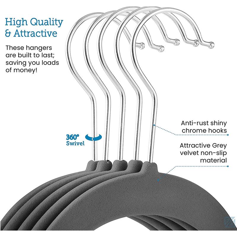 European & American Non-Slip Flocked Magic Wardrobe Clothes Hangers 