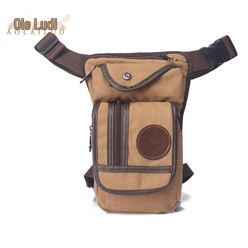 Riñonera de Lona Impermeable para Hombre para Exteriores, Cruzada Resistente al Desgaste para Viajes