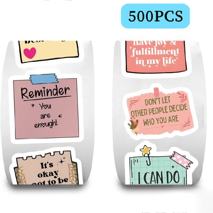 500Pieces Motivational Sticker Water Resistant Sticker for Notebook Journal Phone Case Laptop Children Reward Sticker