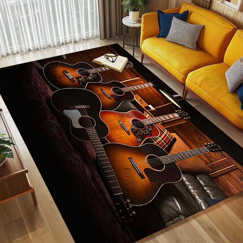 Guitar Collection Living Room Nonslip Area Rug Soft Carpet For Bedroom Game Playroom Sofa Office Home Decor Doormat Christmas Gift C926218