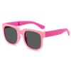 Folding Kids Sunglasses for Boys Girls Vintage Sports Square Children UV400 Outdoor Shades with Case