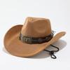 Retro Bull Head Western Cowboy Hat Men and Women, Tibetan Suede Jazz Hat, Hot-selling Curved Top Hat