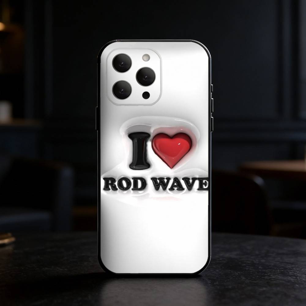 R-Rod Wave Phone Case For iPhone 17,16,15,14,13,12,11 Plus,Pro Max,SE4Soft Silicone Black Cover