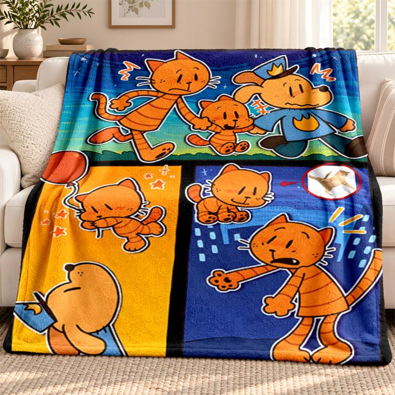 Dog Man Blanket Flannel Blanket Soft Cozy Plush Throw for Sofa Bed Lightweight Home Decoration Outdoor Camping