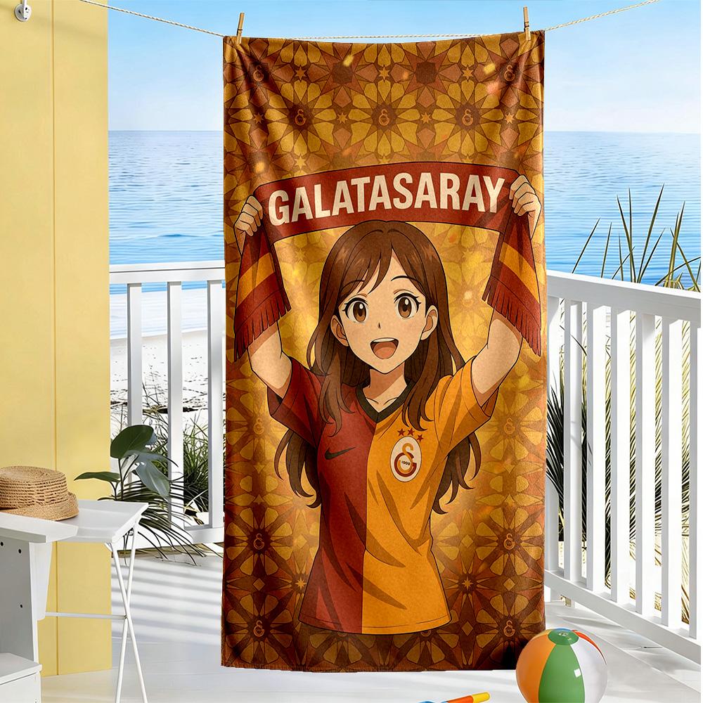 Galatasaray Beach Towel Quick-Dry Soft Microfiber Comfortable Lightweight