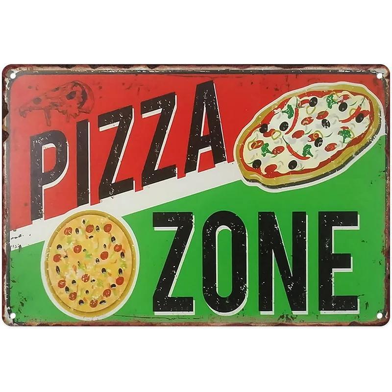 Metal Tin Signs Pizza Coffee Beer Wall Decoration Plaque Vintage Art Poster Iron Painting for Man Cave Home Cafe Garden Club