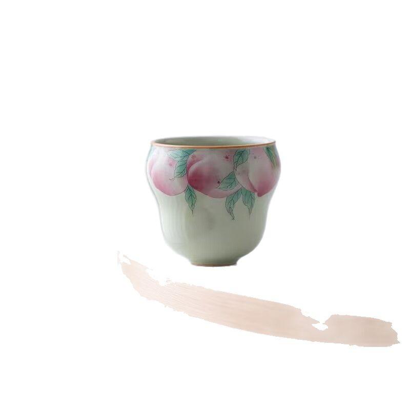 Secret Huang Ru Kiln Furong Press Cup Master Cup Chinese Ceramic Tea Set Tea Cup Ru Porcelain Tea Cup Retro Single Tasting Tea Cup