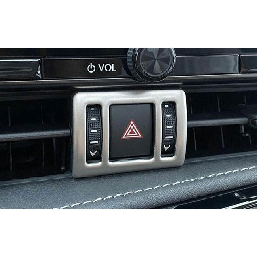 Mergency Light Button Frame Trim 1PCS For Lexus NX250 350 2022-2023 Silver Steel