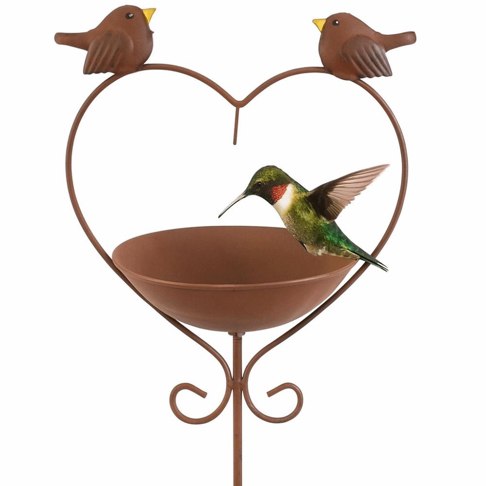 Retro Bird Feeder Ground Plugin Decorative Bird Feeding Dish Crafts Bird Water Bowl  Drinking