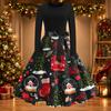 Women's Vintage Christmas Print Round Neck Casual Dress