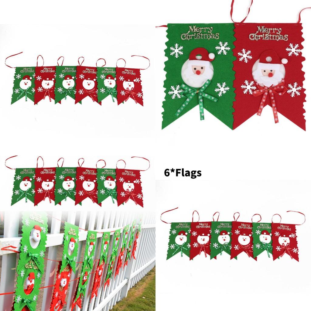 Christmas Celebration Santa Claus Pattern Banner Set With Nonwoven Fabric For Festive Wall Decor