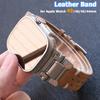 Genuine Leather Strap for Apple Watch Ultra 3 2 49mm Series 11 10 46mm Elegant Band for Iwatch 9 8 7 6 5 4 Se 45mm 44mm Bracelet