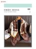 New 91 large square scarf simulation silk versatile herringbone pattern shawl scarf flower retro printing headscarf scarf