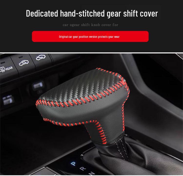 Genuine Leather Gear Shift Cover for 2021-2024 US Elantra, Santa Cruz, and Tucson