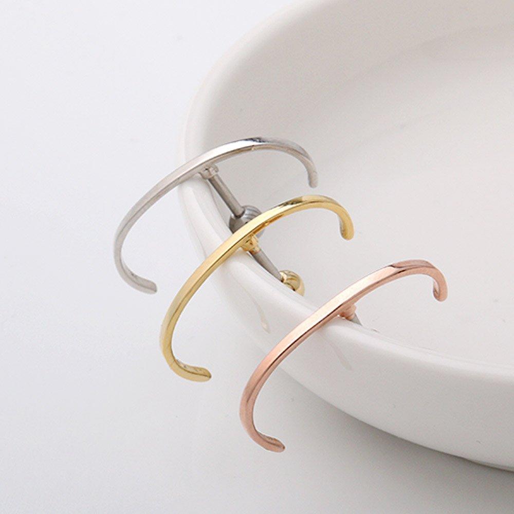 [1+1] Surgical Piercing Flat Half Ring 3 Types, Choose 1, Single Side Sale