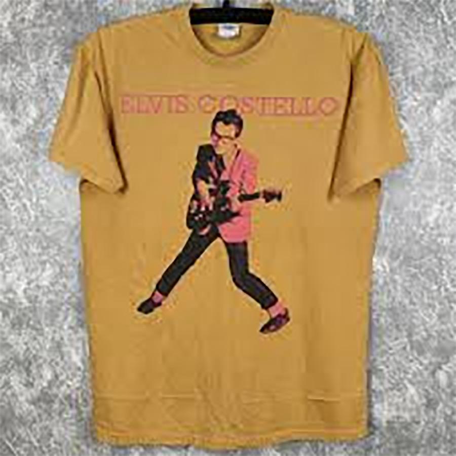 vtg Elvis Costello yellow T-shirt Unisex All sizes short sleeve XA1122 Unisex T-Shirt S