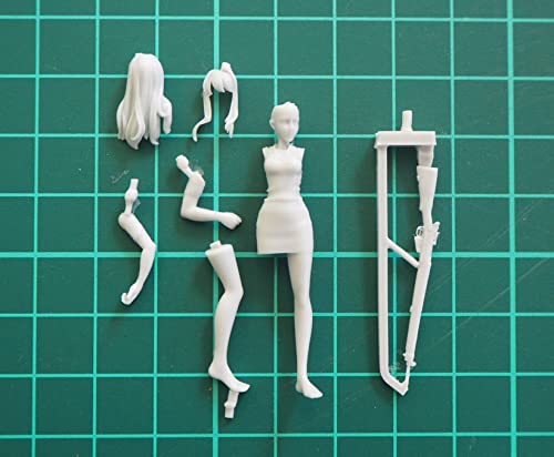 Barefoot Maiden Determining Her Next Target with a Heavy Rifle Unpainted Resin Assembly Kit Figure Plastic Model Doll Garage Kit 1/35