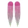 European & American Gradient Diamond Tassel Earrings for Women – High-End Design