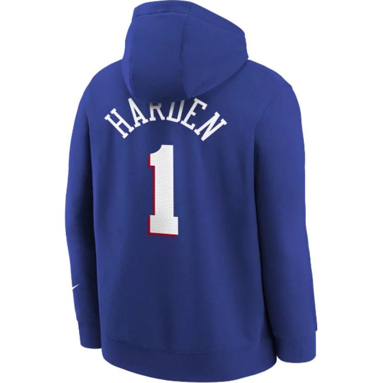 Nike X NBA Collaboration Hoodie Philadelphia 76ers James Harden Comfortable Casual Versatile Kids Hoodies Blue 3Z2B7FDE2-76RJH