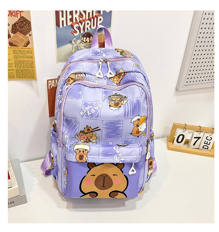 Backpack Printed Capybara Outdoor Large Capacity Travel Bag Student Schoolbag
