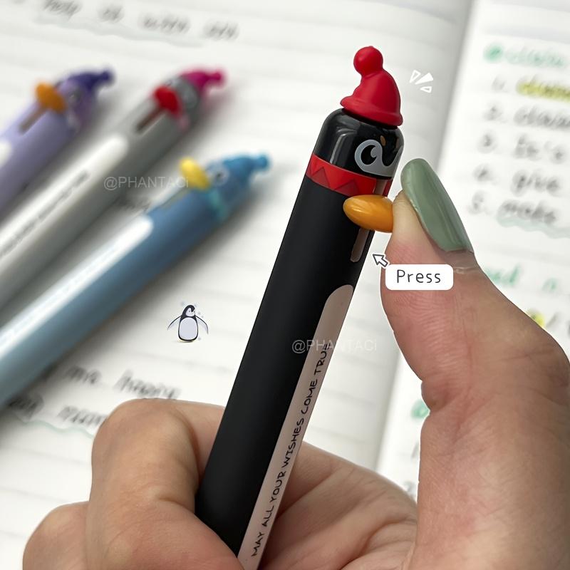 4Pcs Penguin Style Gel Pen 0.5mm Quick Dry Black Pen Creative Animal Style Writing Pen Office Supplies