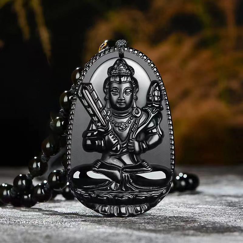 Amitabha Pendant Necklace Carved Buddha Lucky Amulet Necklaces For Women Men Jewelry Gifts