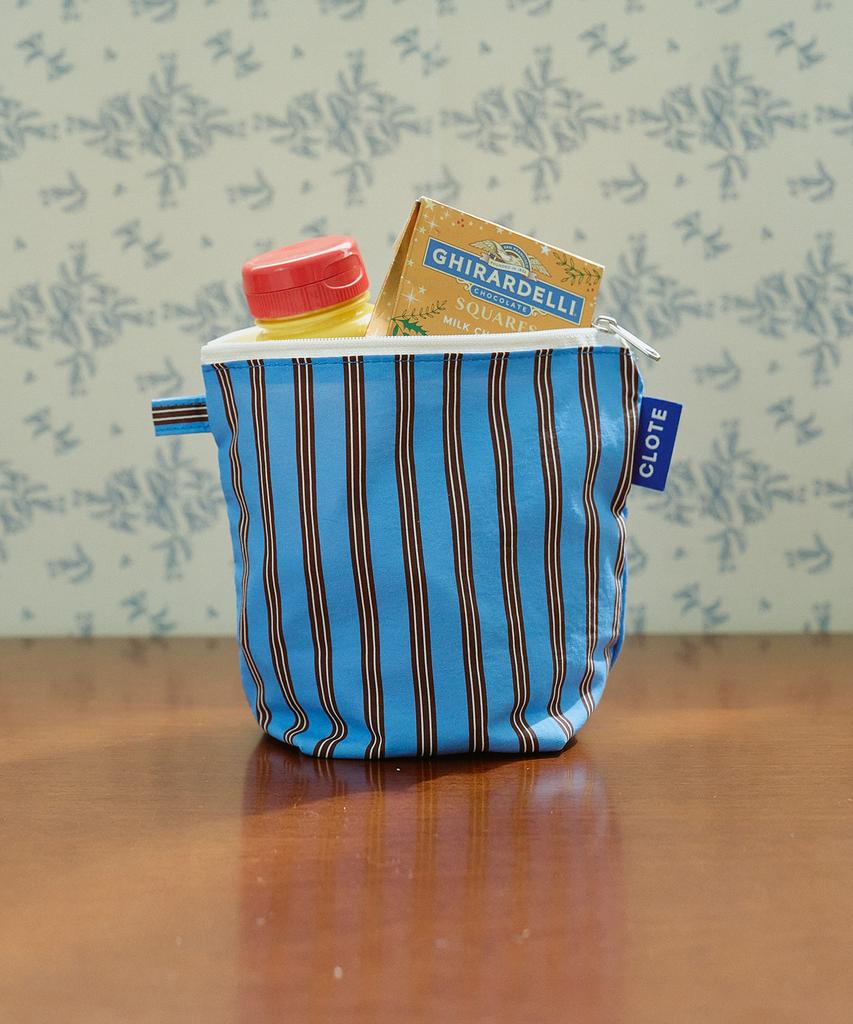 Clote Standing Pouch - Striped Dark Blue
