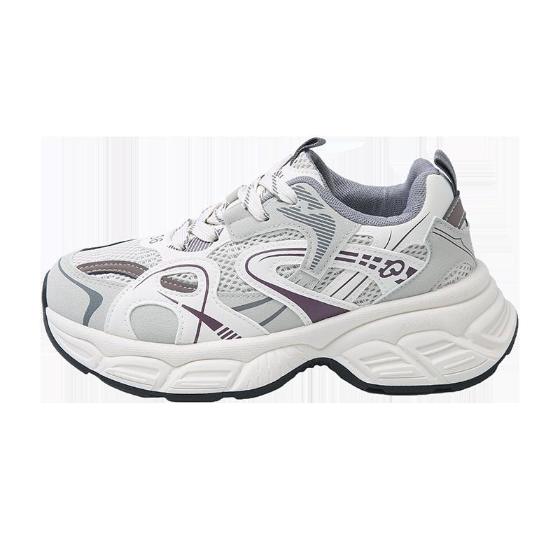 Invisible thick-soled inner heightening dad shoes women's autumn 2025 new breathable small 7cm shit-stepping sneakers