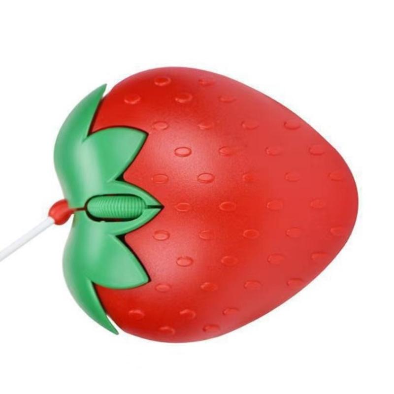 1Pcs USB Optical Mice 3D Mini Cute Cartoon Strawberry Wired Mouse For Laptop PC Gamer Girl Computer Strawberry Mouse Gaming