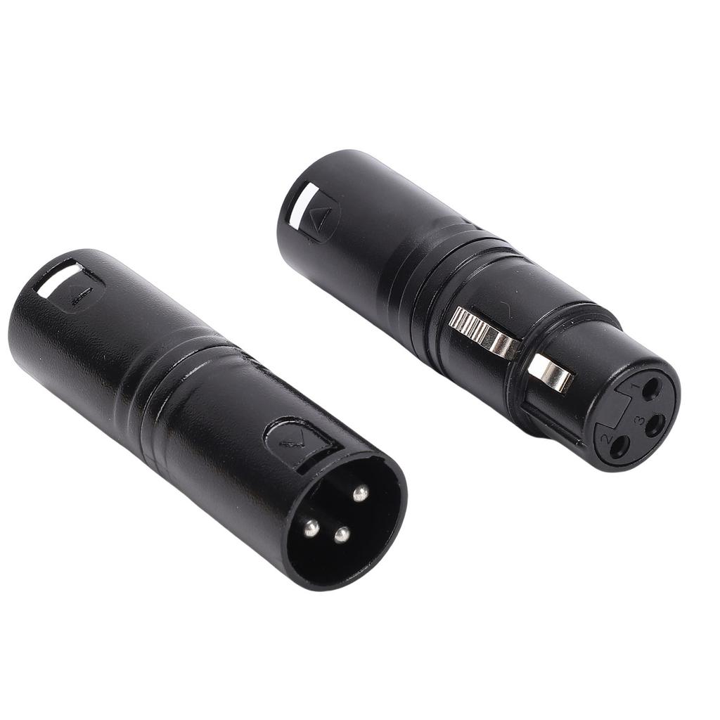 1 Pair 3 Pin XLR Adapter 1 Male to Male 1 Male to Female Connector Balanced Sound Coupler for Microphone Amplifier Mixer