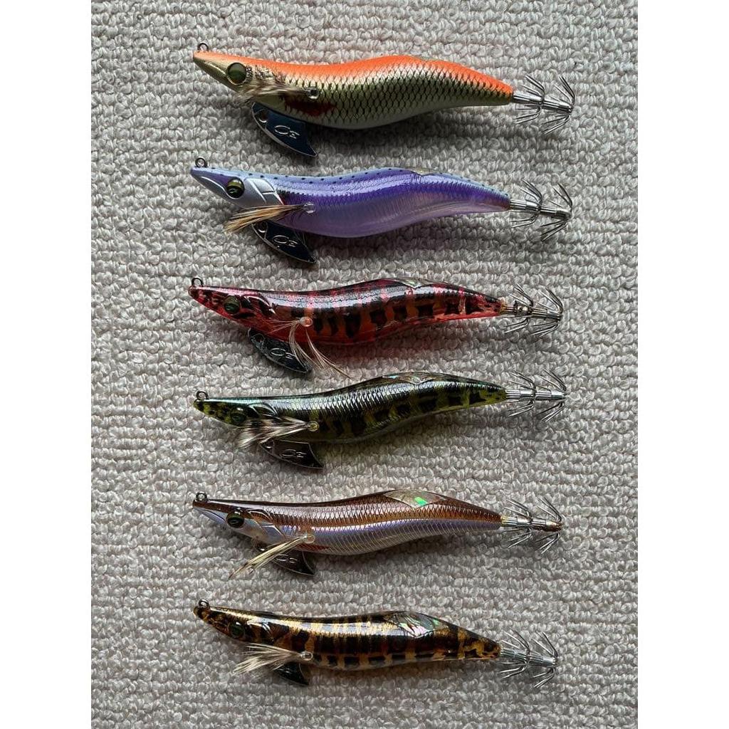 Used Daiwa Emeraldas Nude No. 3.5 6 pieces No. 3 4 pieces Egi with case