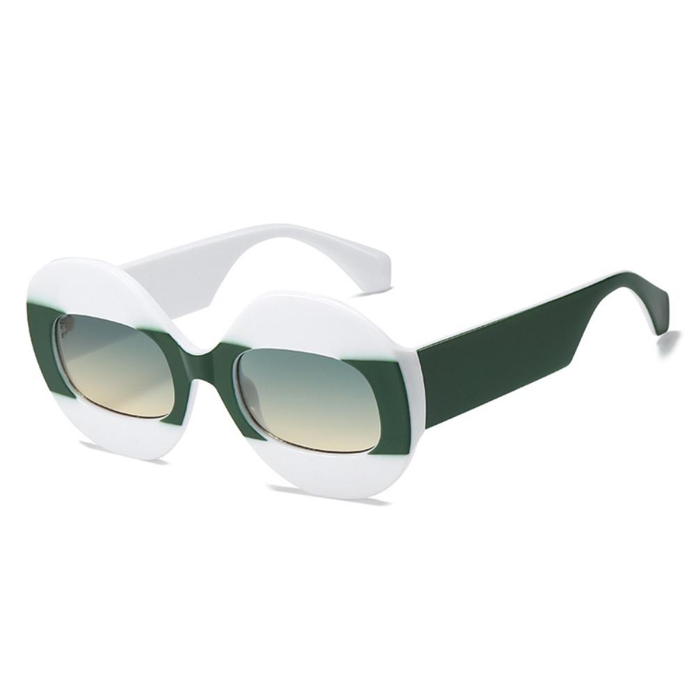 PC Sunglasses Goggles Color-block Gradient Lenses Big Frames Shades UV400 Block Glare UV Protection Sun Glasses Women Fashion